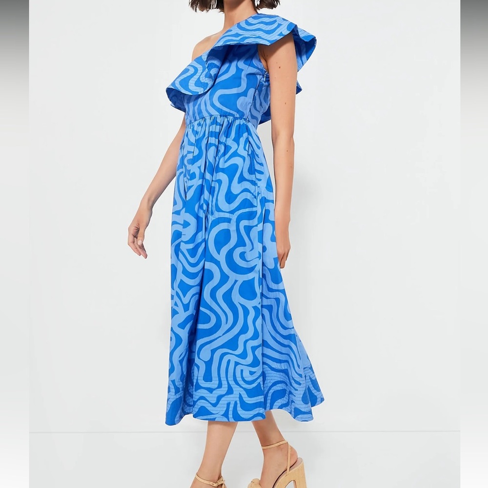 OLIPHANT
Ashbury Blue One Shoulder Ruffle Maxi - Picture 3 of 11
